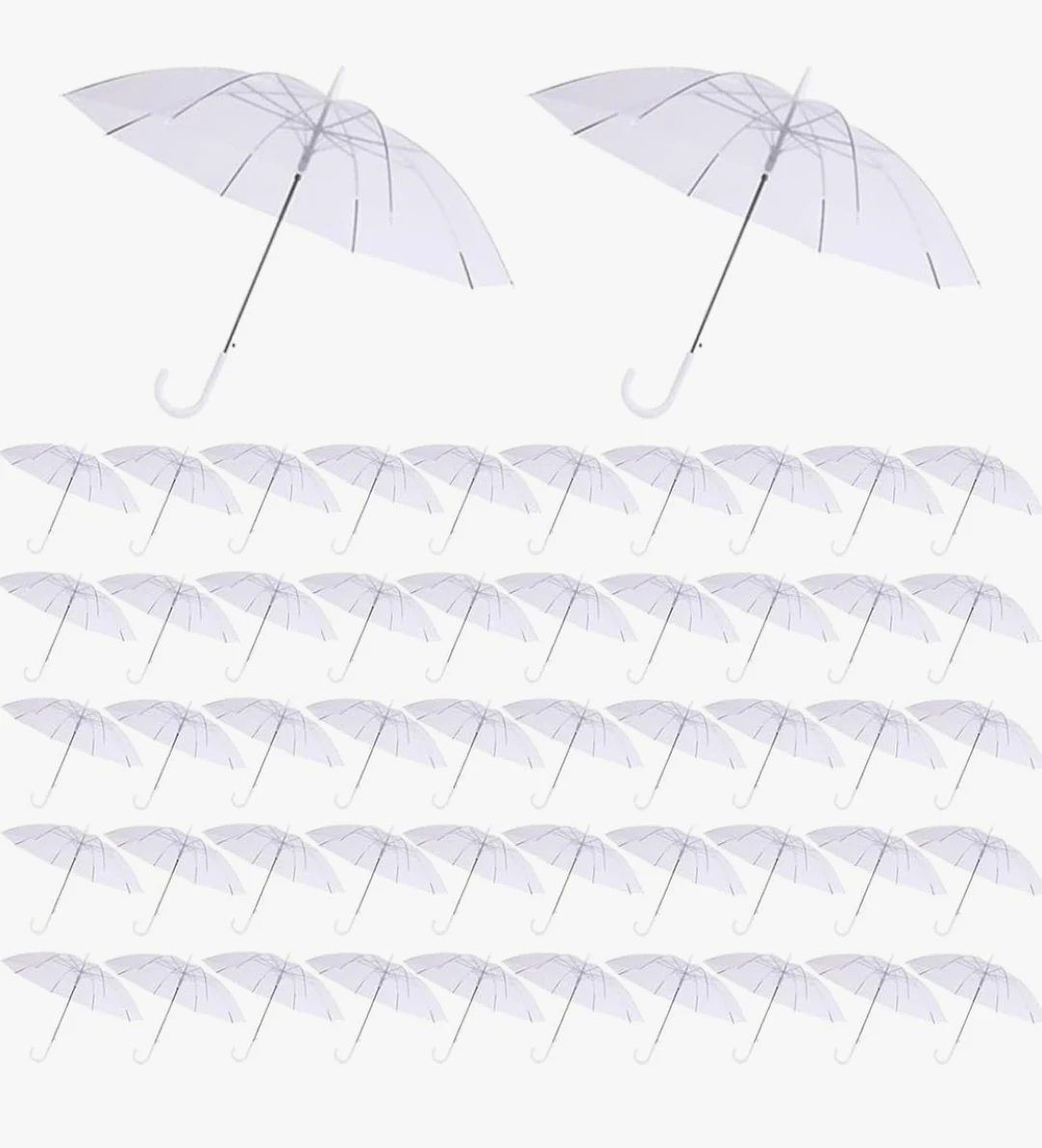 Clear Bubble Umbrellas - 50 Pack