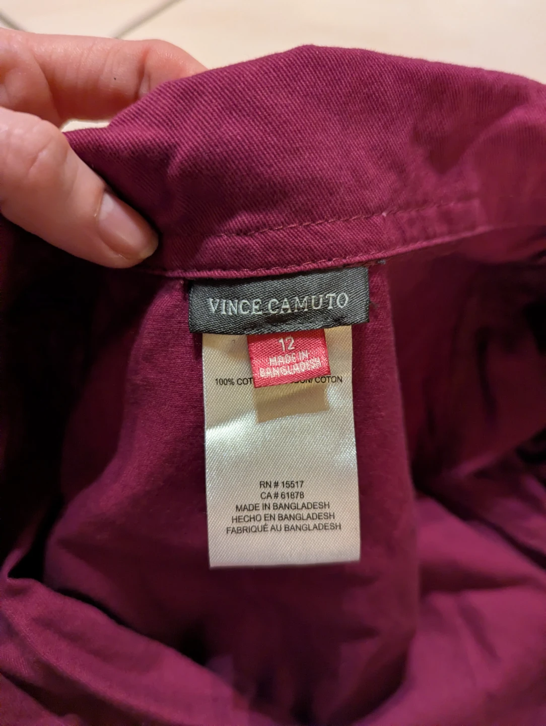 Vince Camuto Women's Burgundy Jumpsuit Size 12 - photo 3