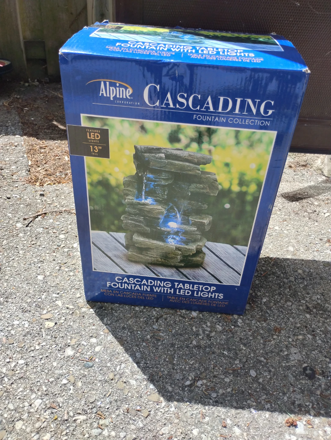 Alpine Cascading Tabletop Fountain with LED Lights
