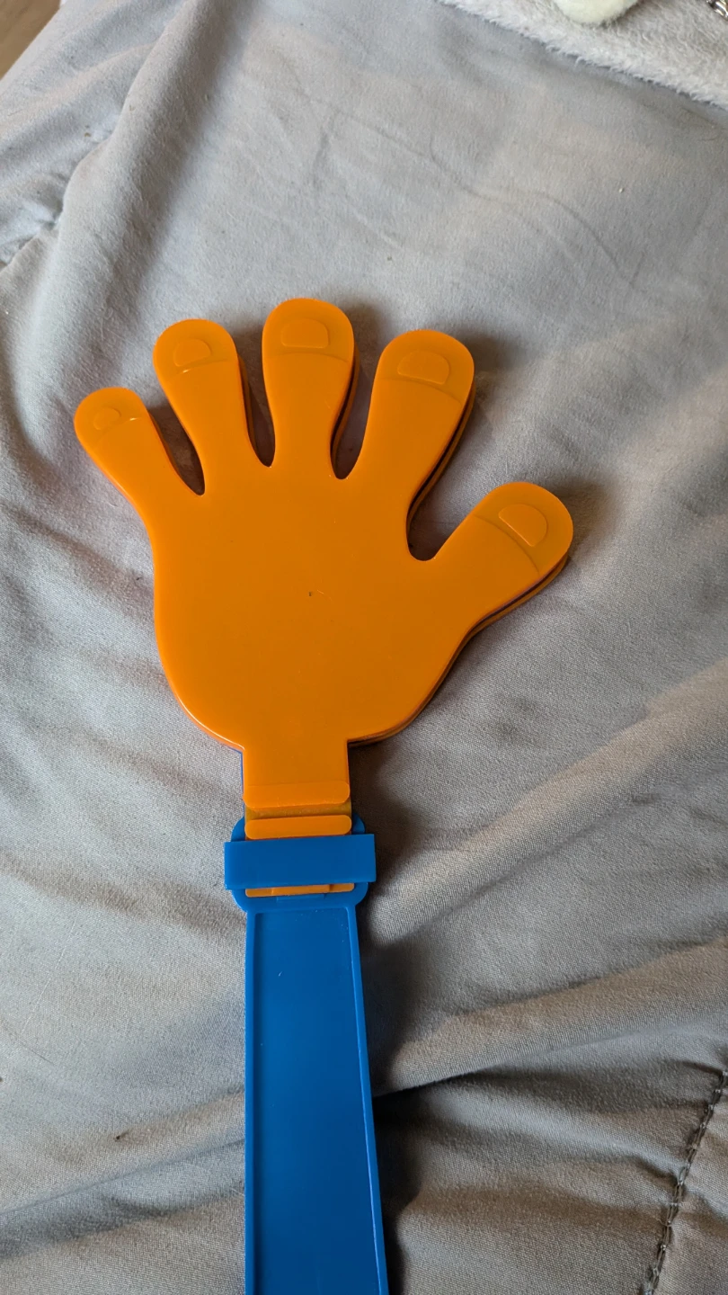 Orange and Blue High Five Hand Clapper Toy