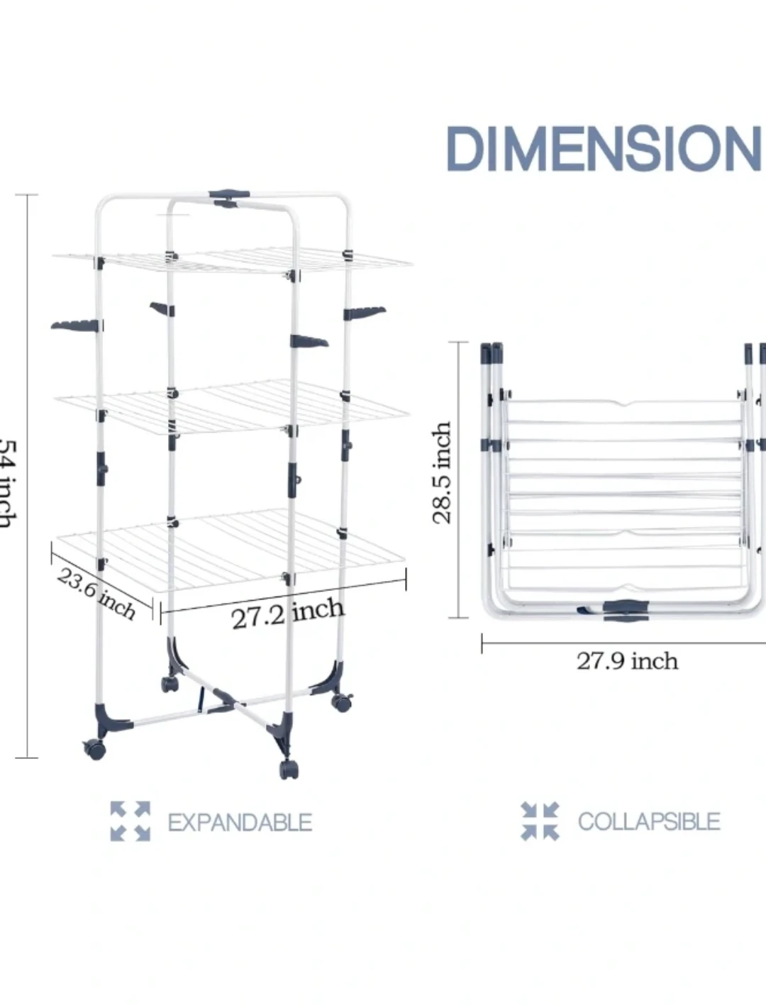 Expandable Rolling Drying Rack - photo 3