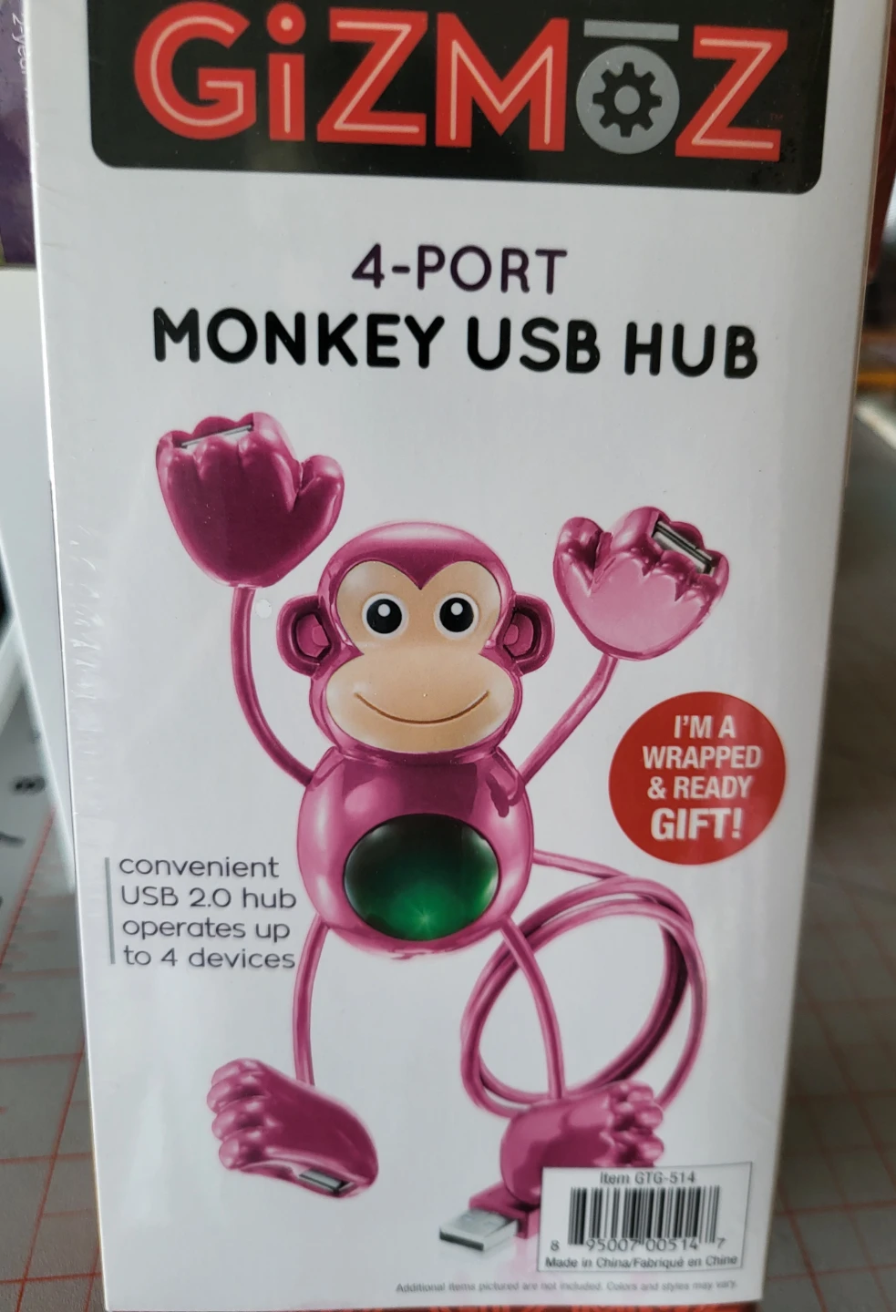 Brand New Gizmoz 4-Port Monkey USB Hub