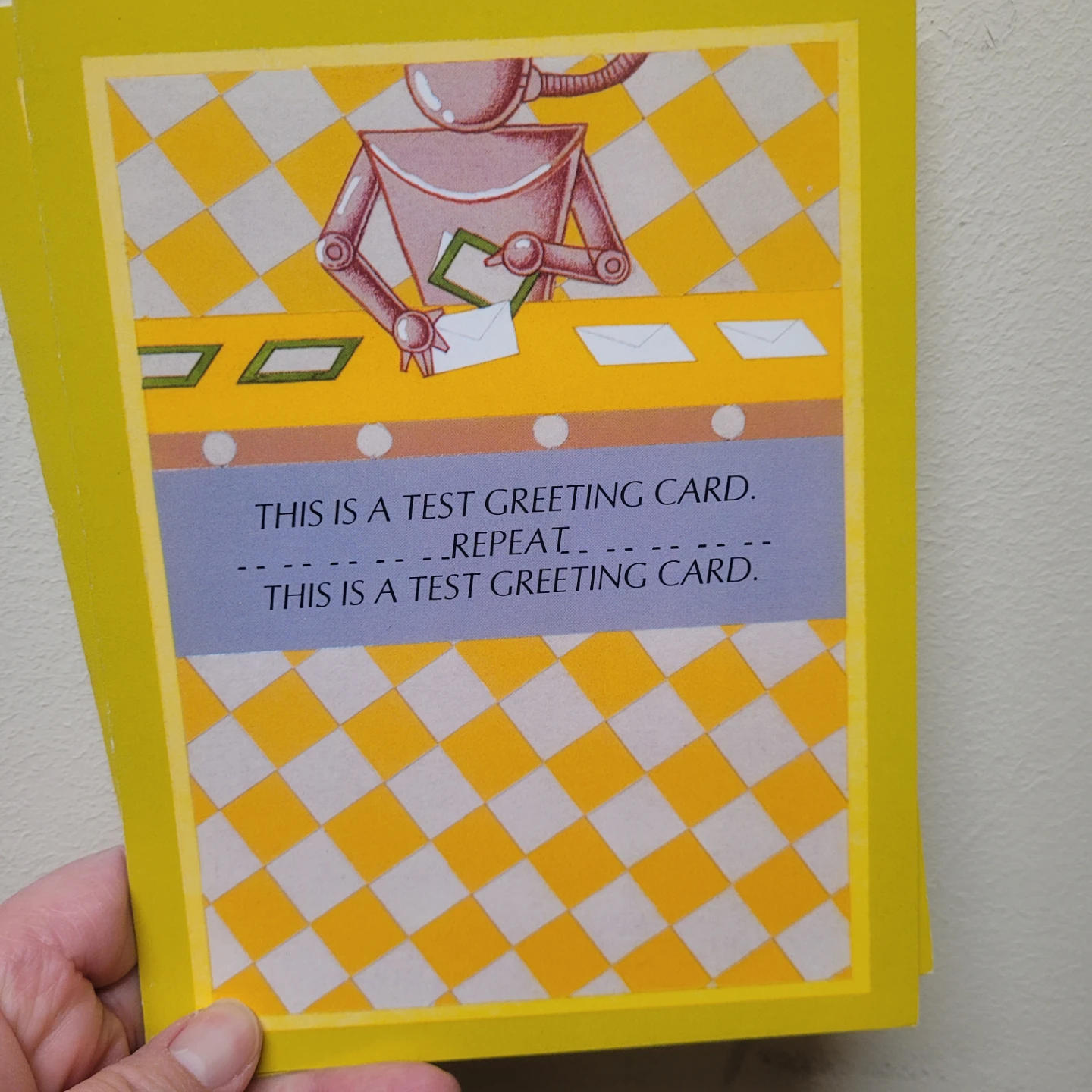 Funny Robot Test Greeting Card