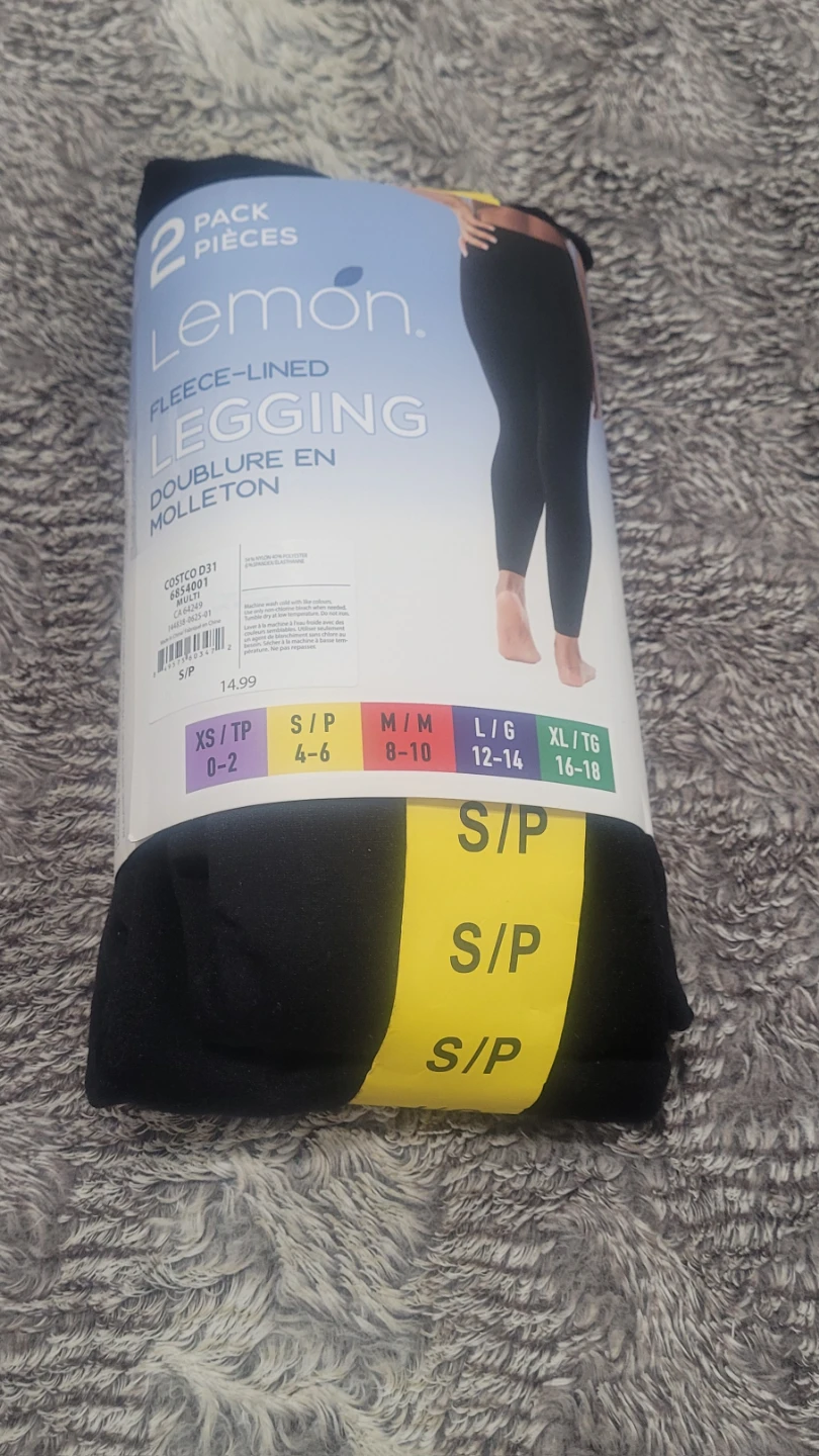 Lemon 2 Pack Fleece-Lined Leggings - S/P