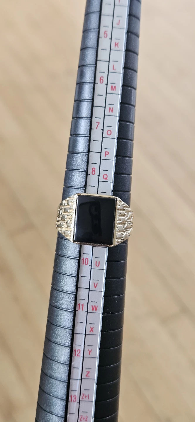 Men's 10k Gold Ring with Black Onyx stone - photo 2