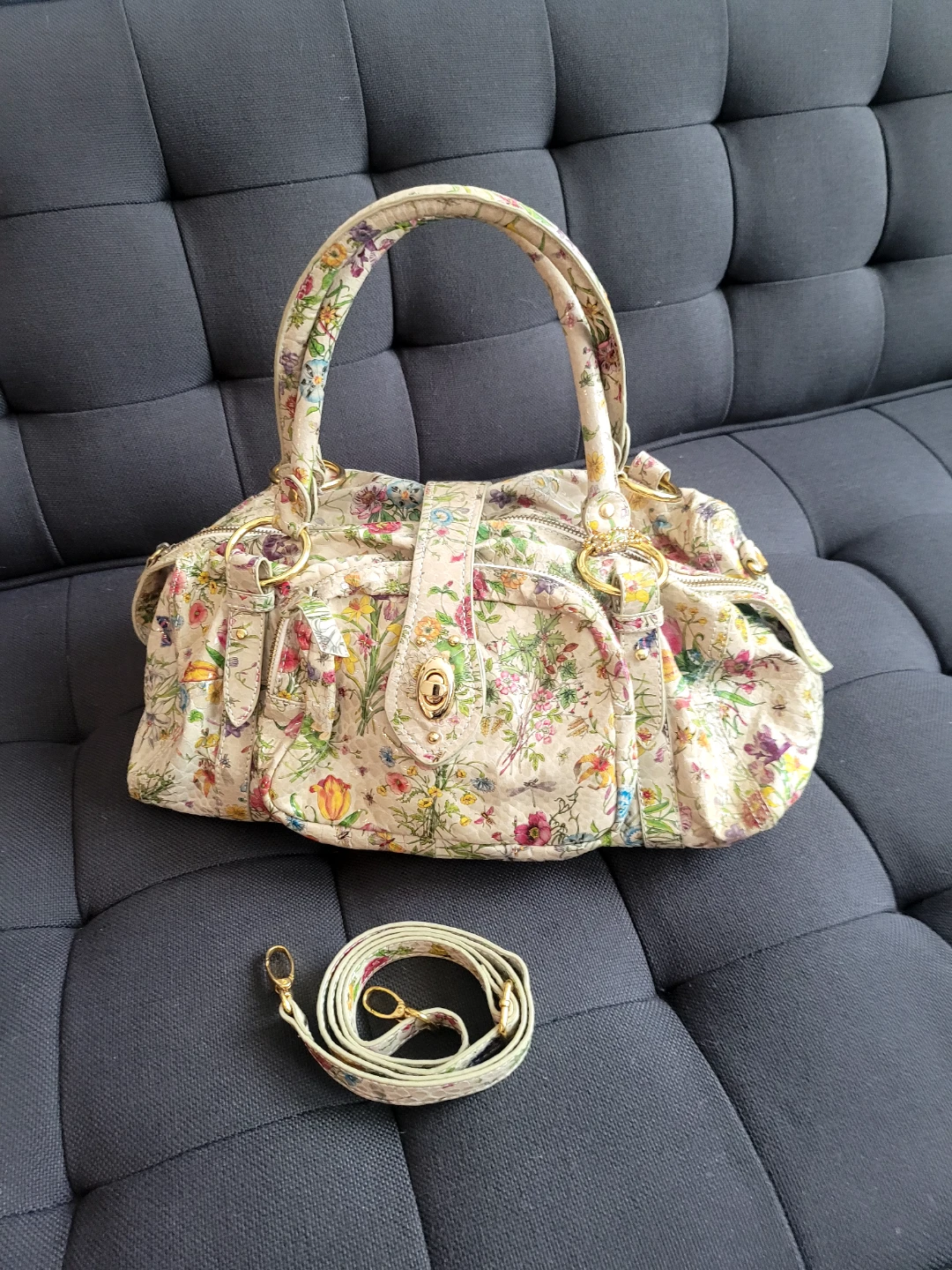 Big Buddha Floral Print Satchel Handbag