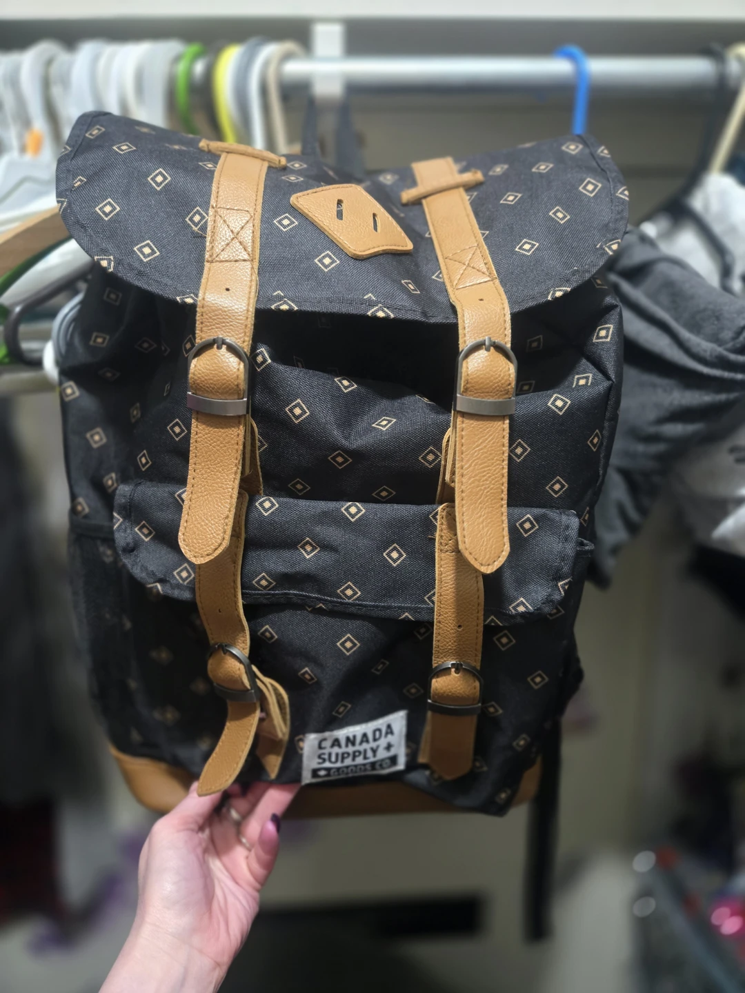 Canada Supply Backpack - Black Diamond Pattern