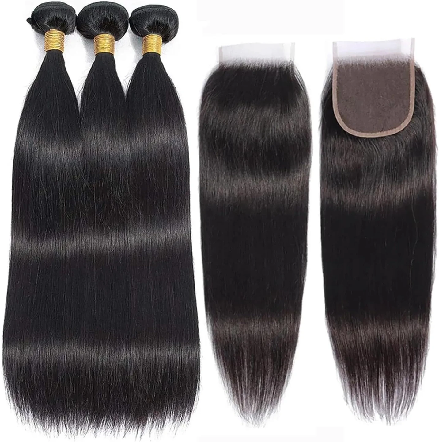 Straight Hair Bundles with 4x4 Lace Closure - photo 2