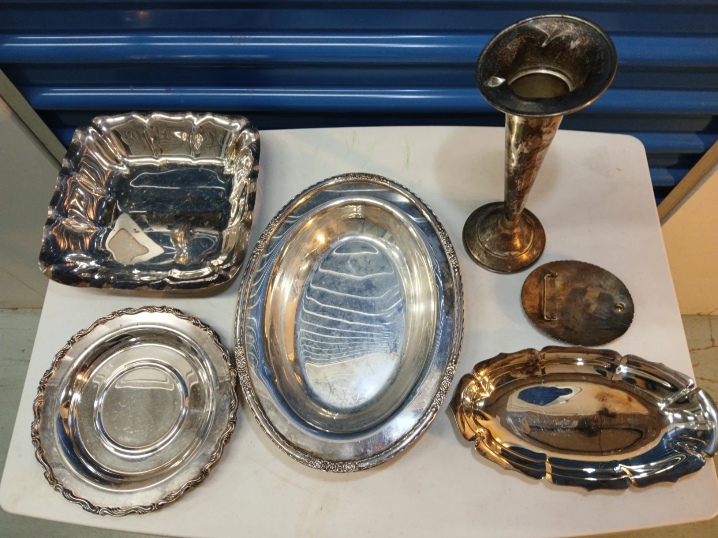 Silver Plated Serving Dishes and Vase