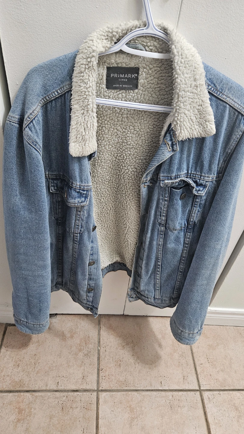 Primark Sherpa Lined Denim Jacket - Size L
