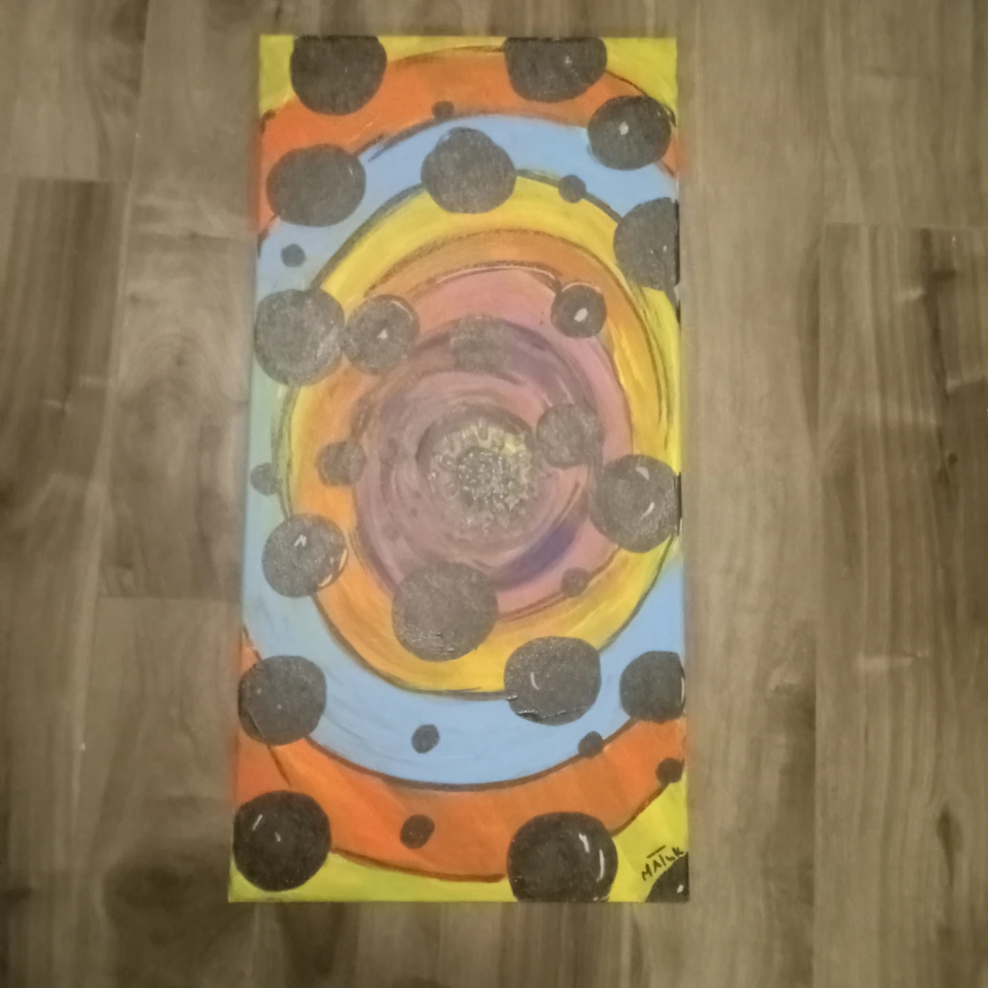 Handmade Abstract Swirl Painting