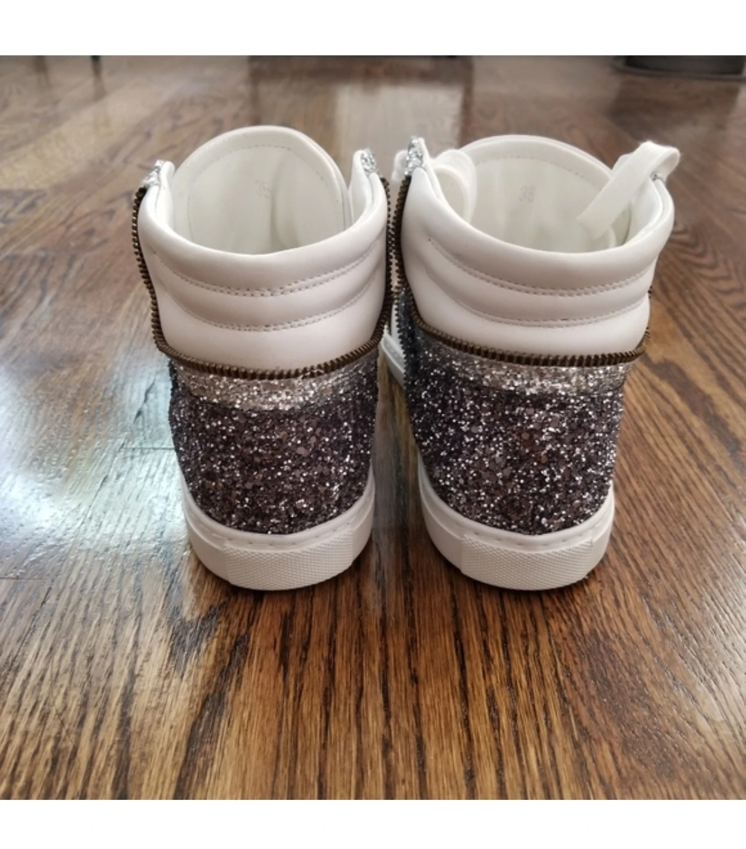 NEW Alessandro Dell'Acqua Glitter High Top Sneakers - photo 5