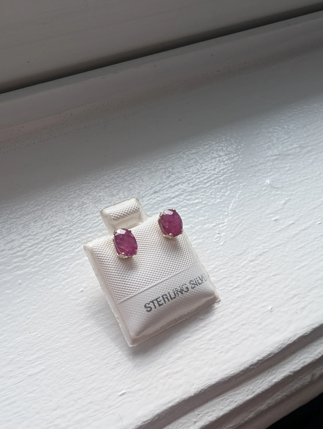 Brand New Silver Ruby Earrings For Sale - photo 2