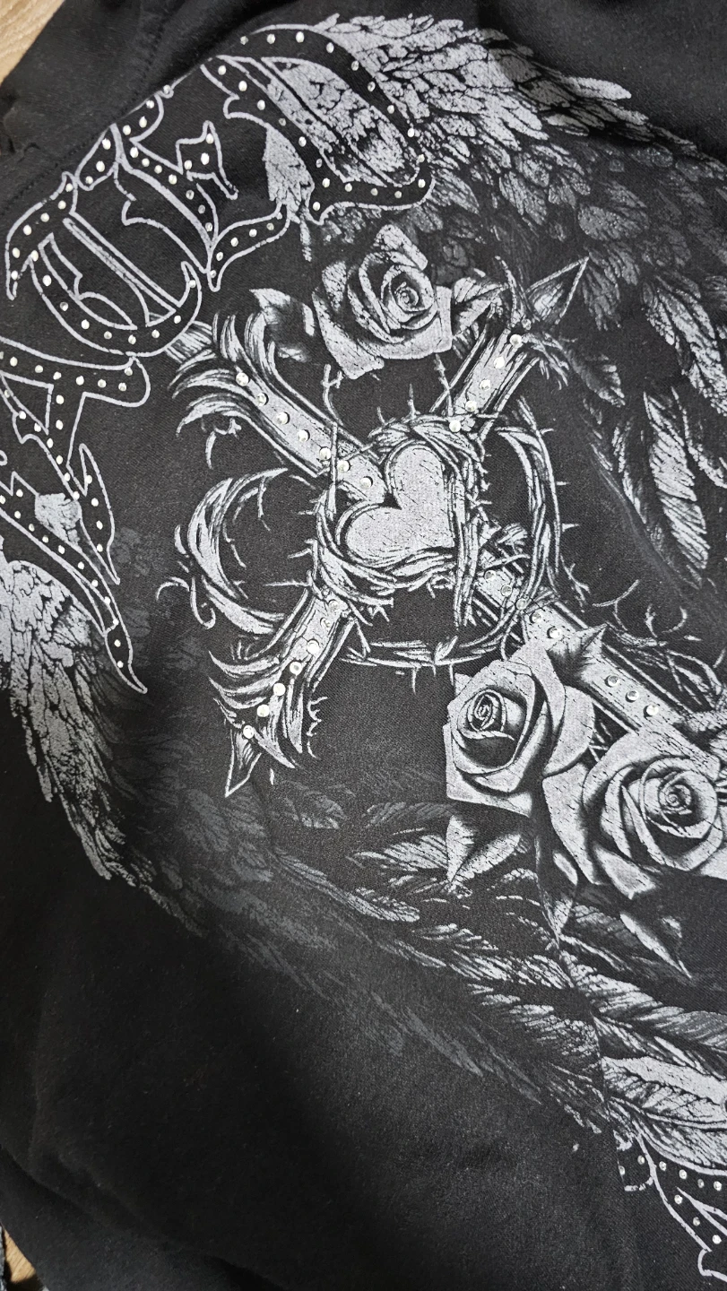 Hot Topic Black Graphic Zip-Up Hoodie - photo 3