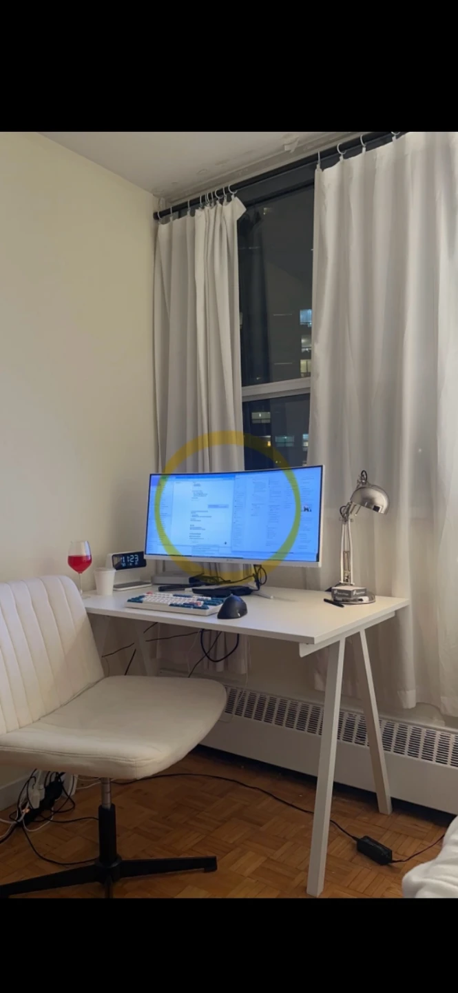 IKEA TROTTEN Desk, CRUA Curved Monitor, Chair, IKEA Cart - photo 2