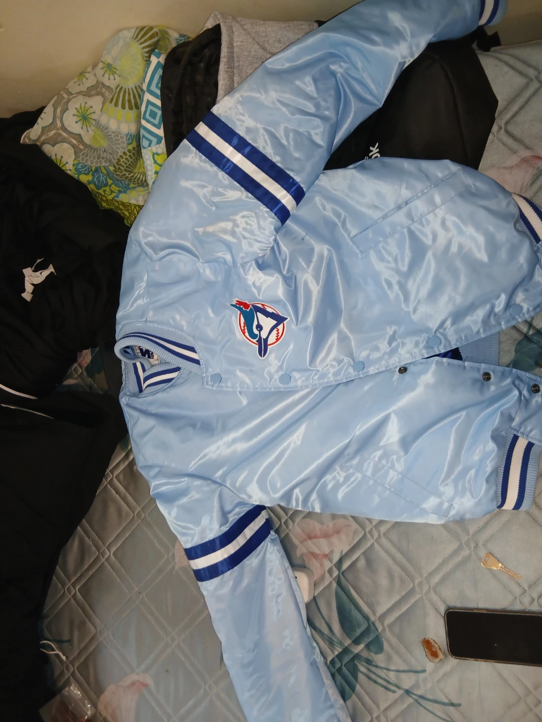 Starter Toronto Blue Jays Satin Bomber Jacket - photo 2