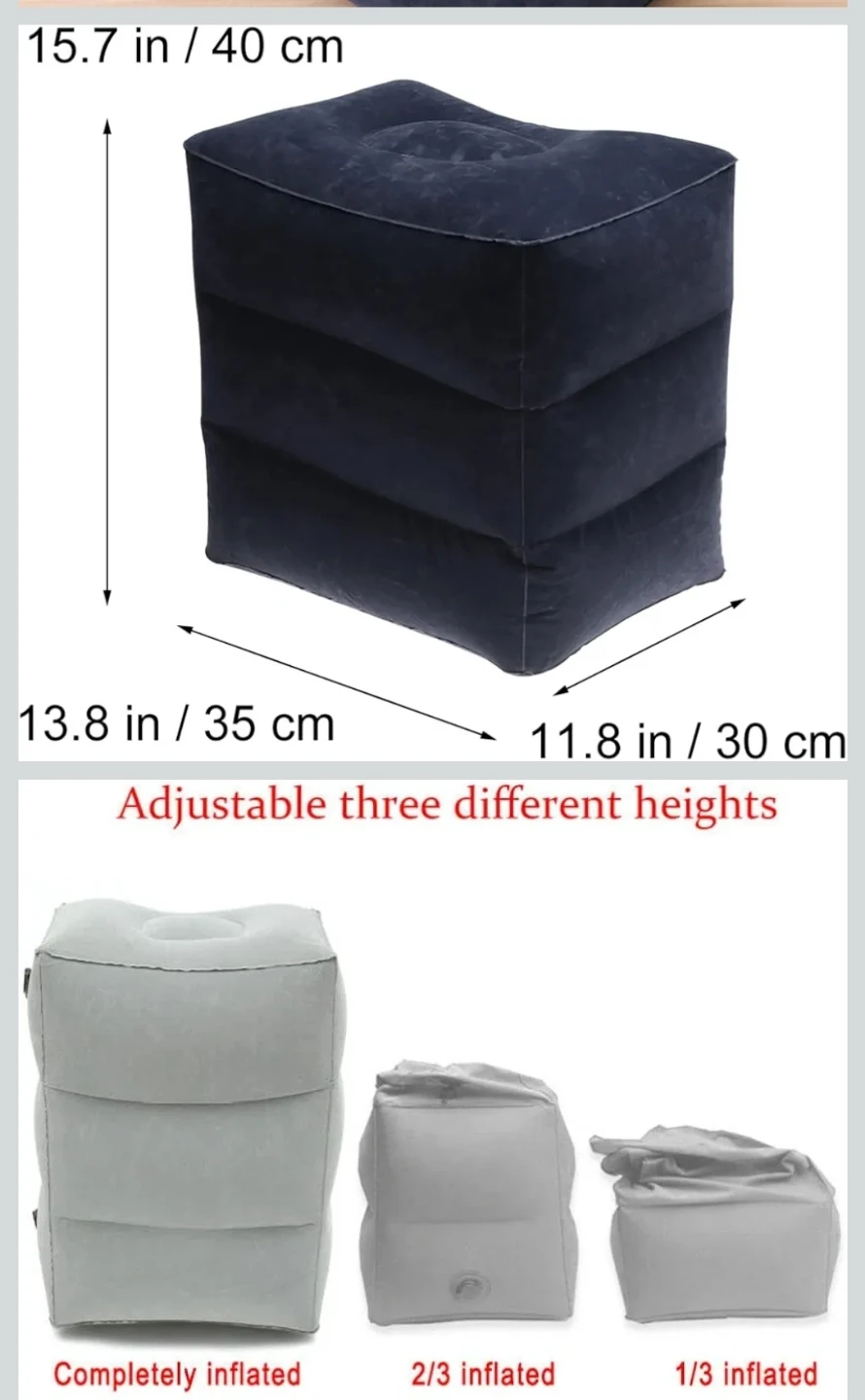 NEW foot pillow foot rest 3-height Adjustable traveller