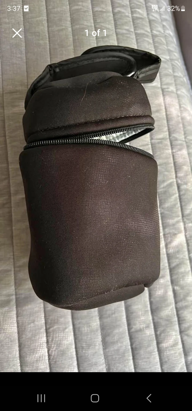 Black Neoprene Insulated Pouch Bag