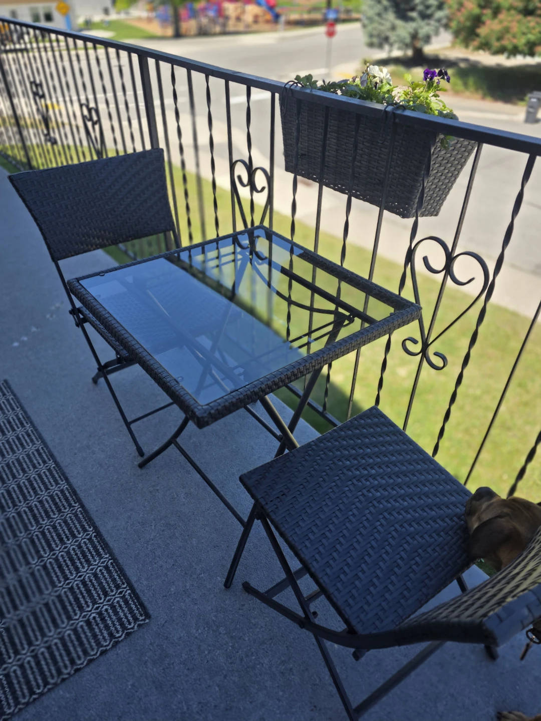 Patio Bistro Set with Glass Table - photo 2