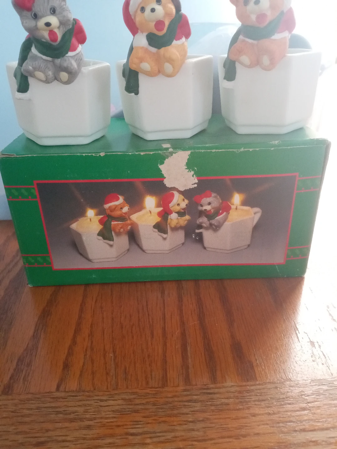 Set of 3 Christmas Bear Votive Candle Holders