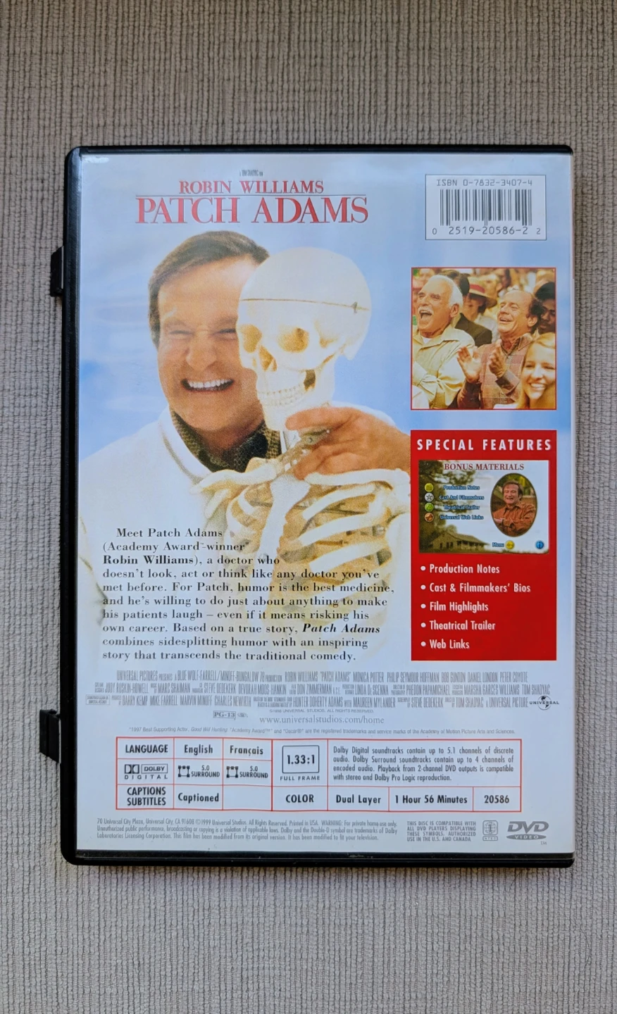 Patch Adams DVD featuring Robin Williams Movie - photo 2