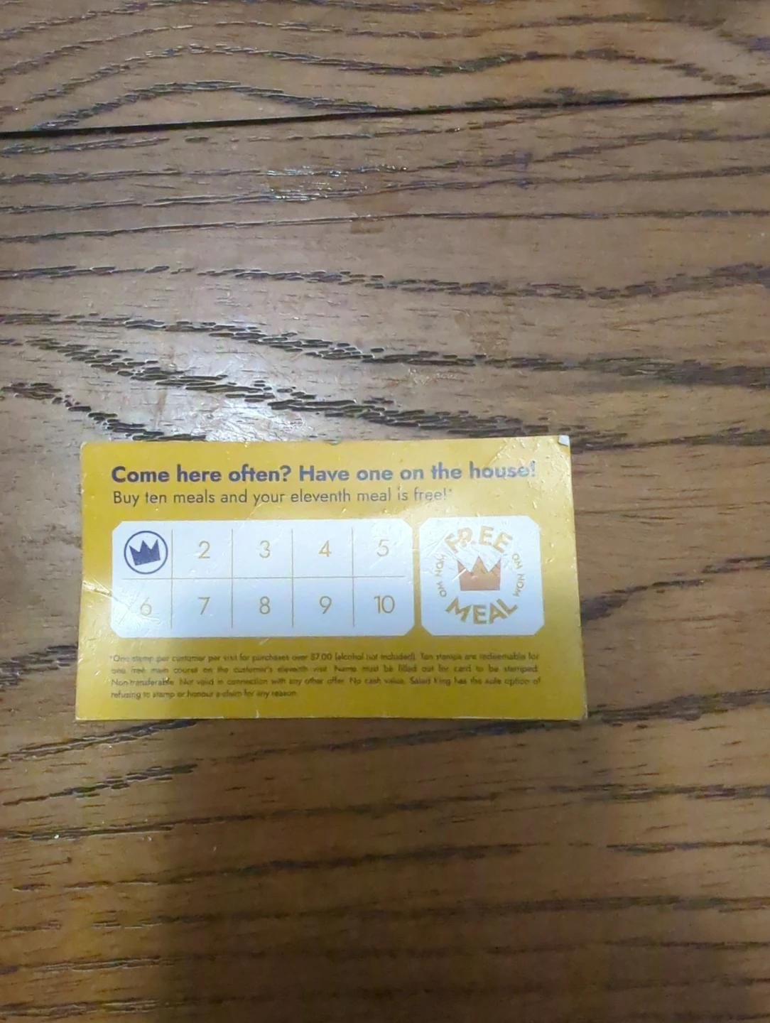 Salad King Chili Lovers Club Loyalty Card #free