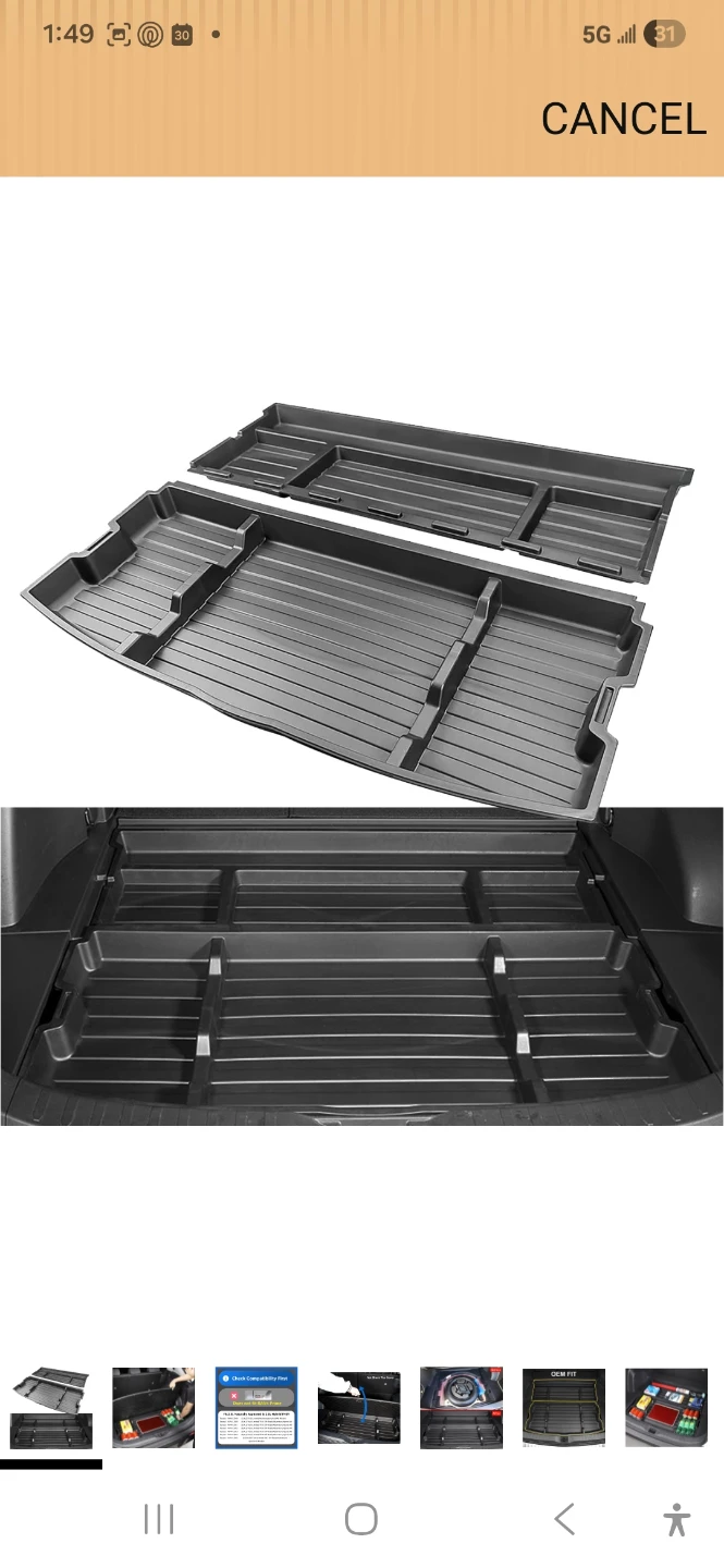 Car Trunk Organizer Tray Set