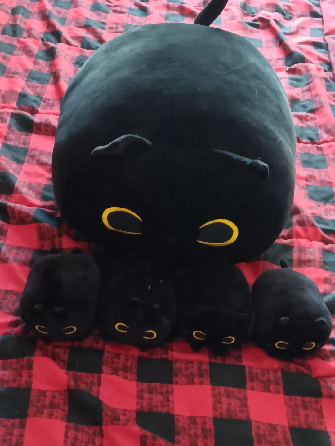 Set of 5 Black Cat Plushies