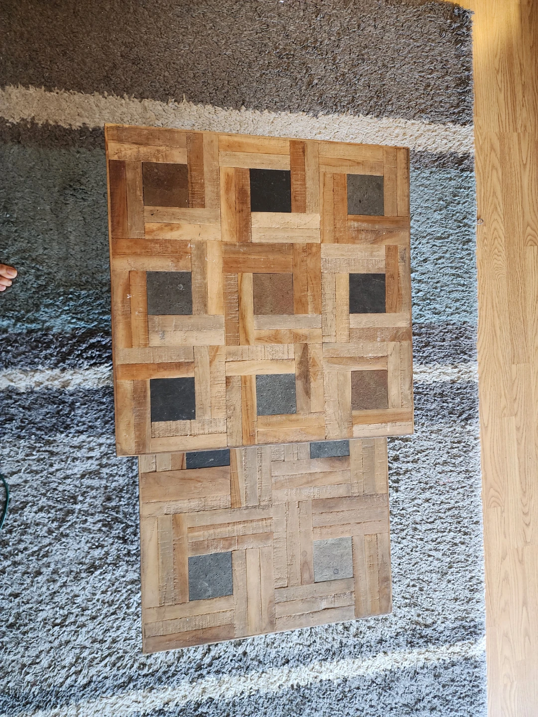 Set of 2 Rustic Wooden Nesting Coffee Tables - photo 2