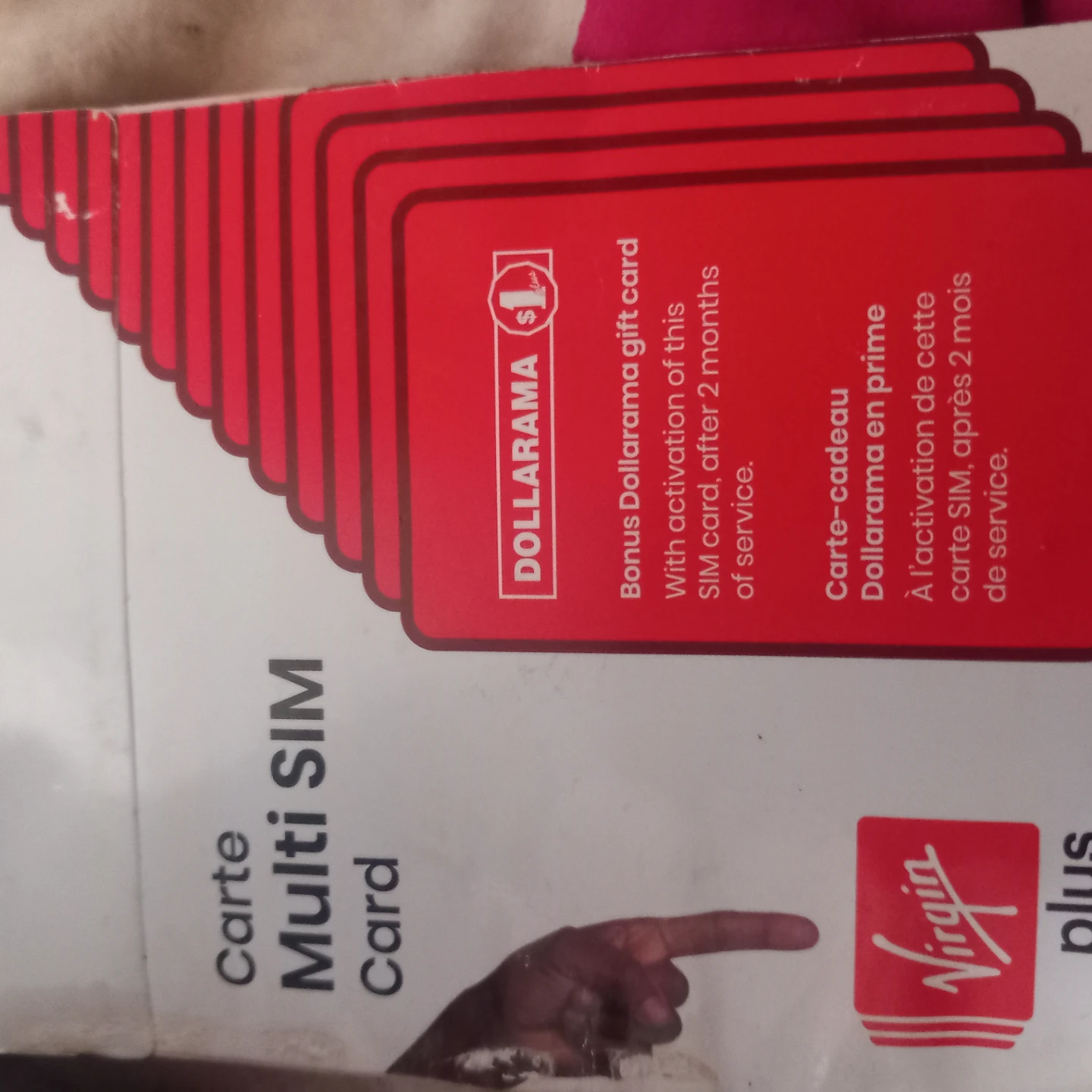 Virgin Mobile Multi SIM Card with Dollarama Gift Card