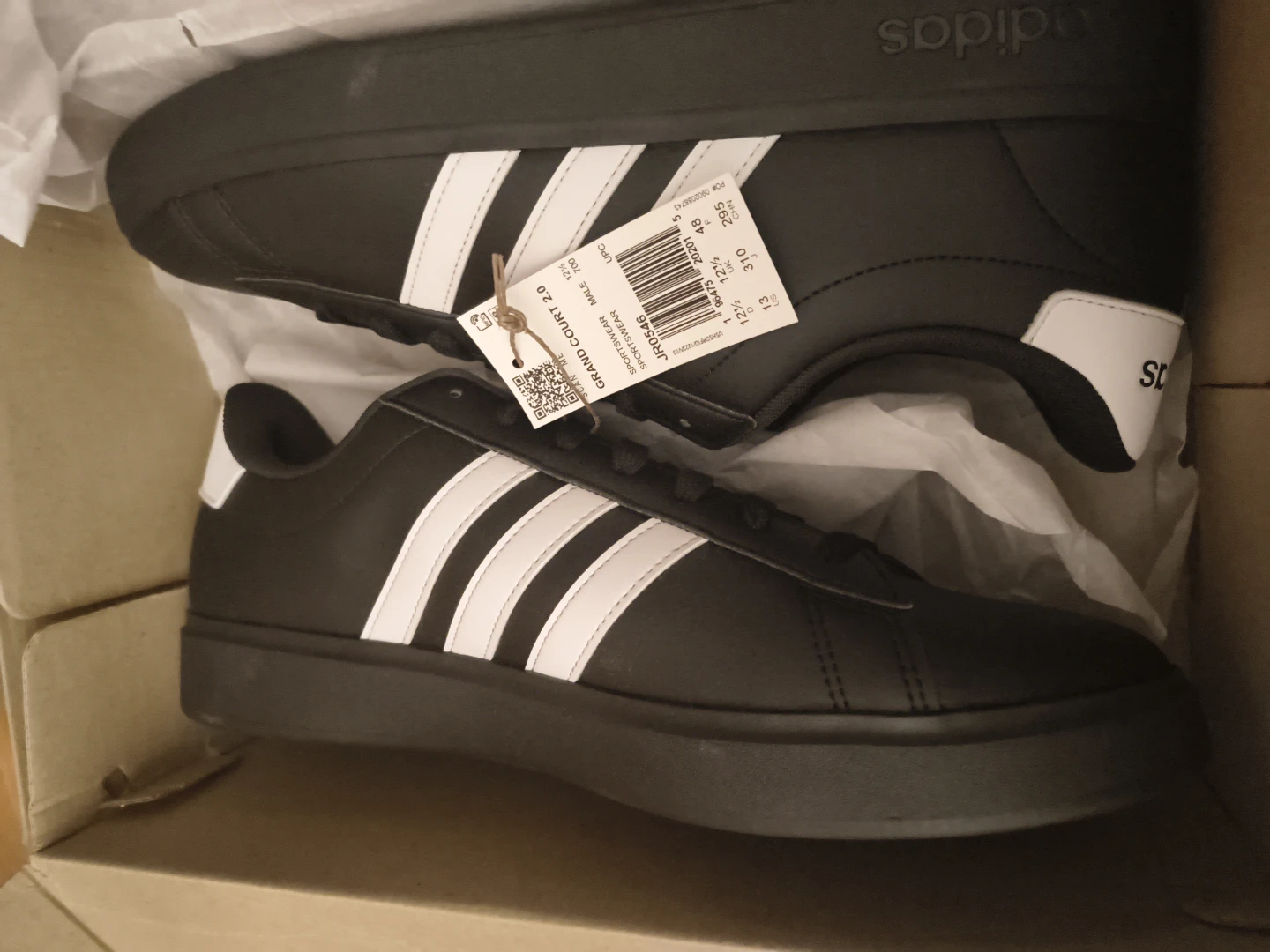 Adidas Grand Court 2.0 Men's Shoes - Black/White, Size 13 - photo 4