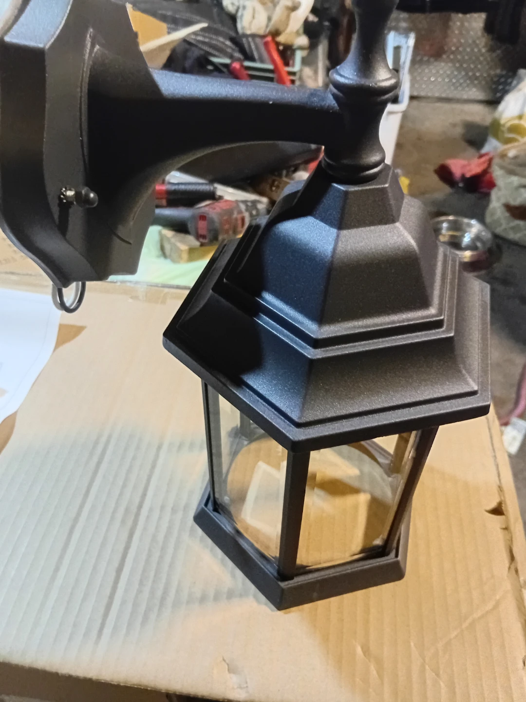 Hampton Bay 1-Light Black Metal Outdoor Lantern