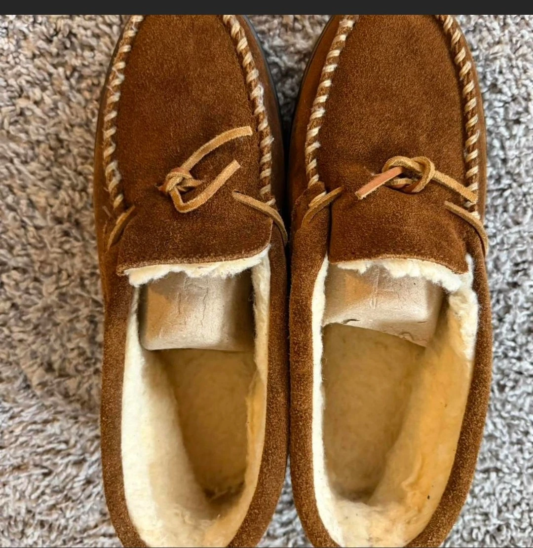 Minnetonka Suede Sheepskin Moccasin Slippers Size 7 - photo 3