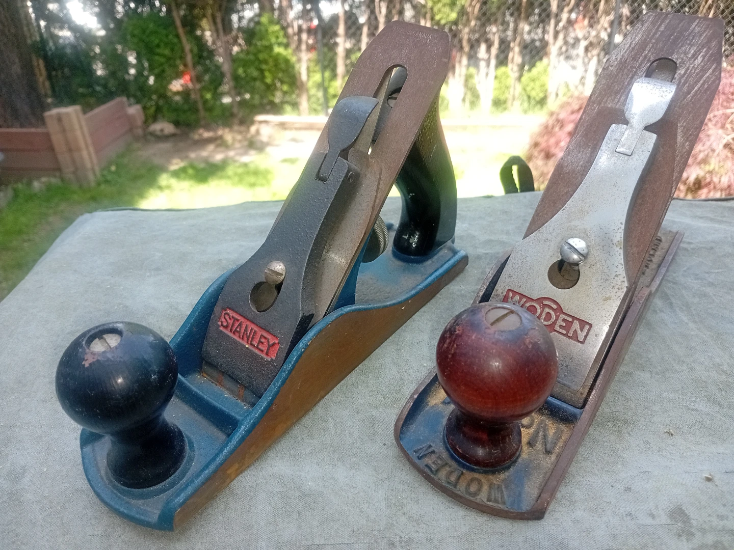 Two Vintage Woodworking Hand Planes - Stanley and Wooden