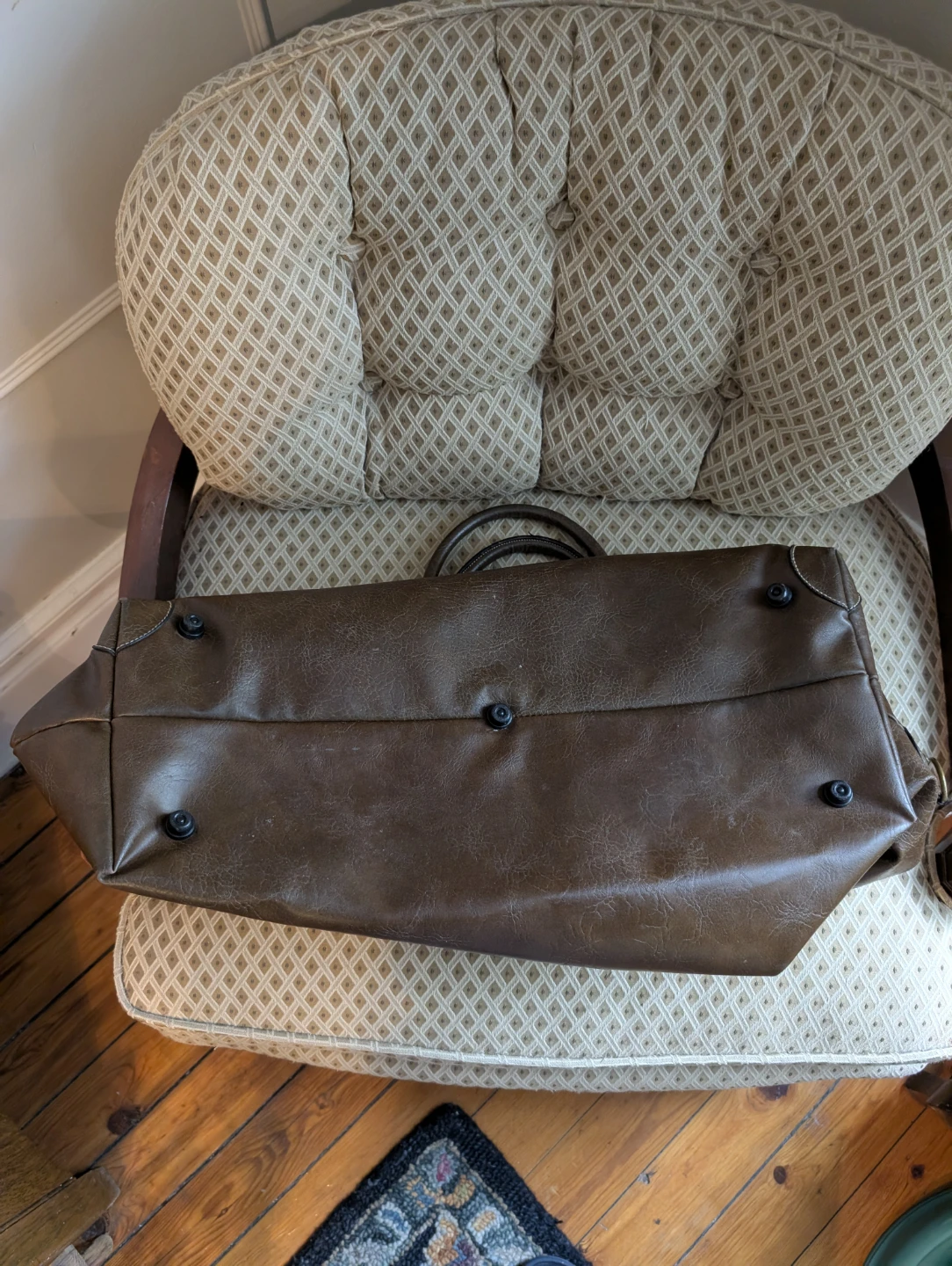 Brown Leatherette Duffle Bag - photo 3