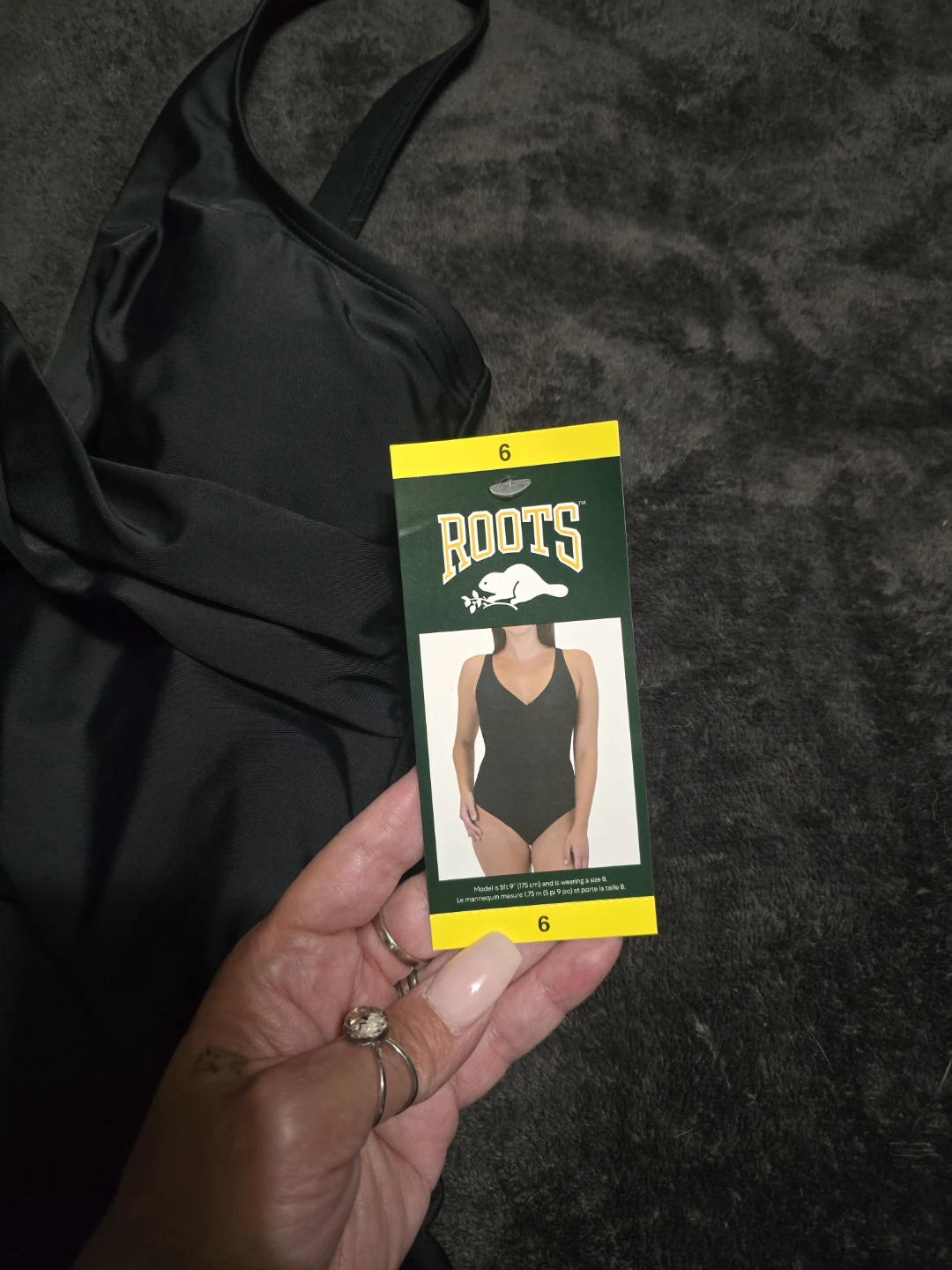 Roots Black One-Piece Swimsuit Size 6 - photo 2