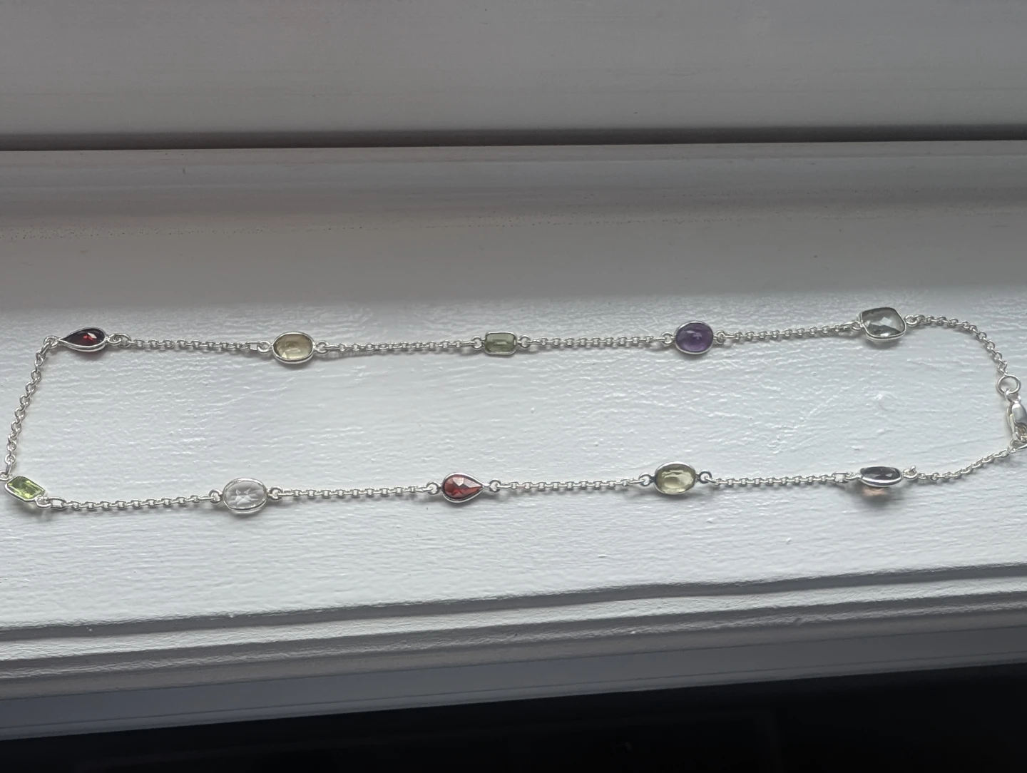 Brand New Silver Gemstones Necklace For Sale - photo 2