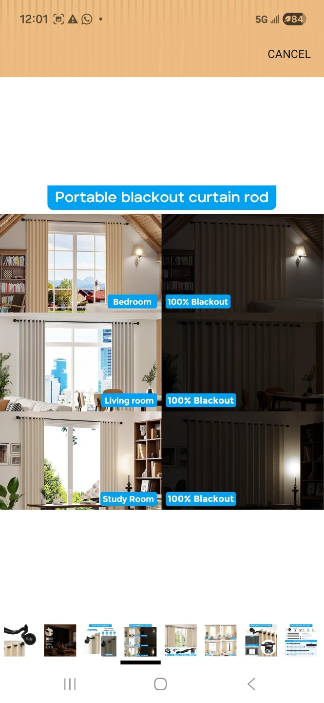 Portable Blackout Curtain Rod - photo 3