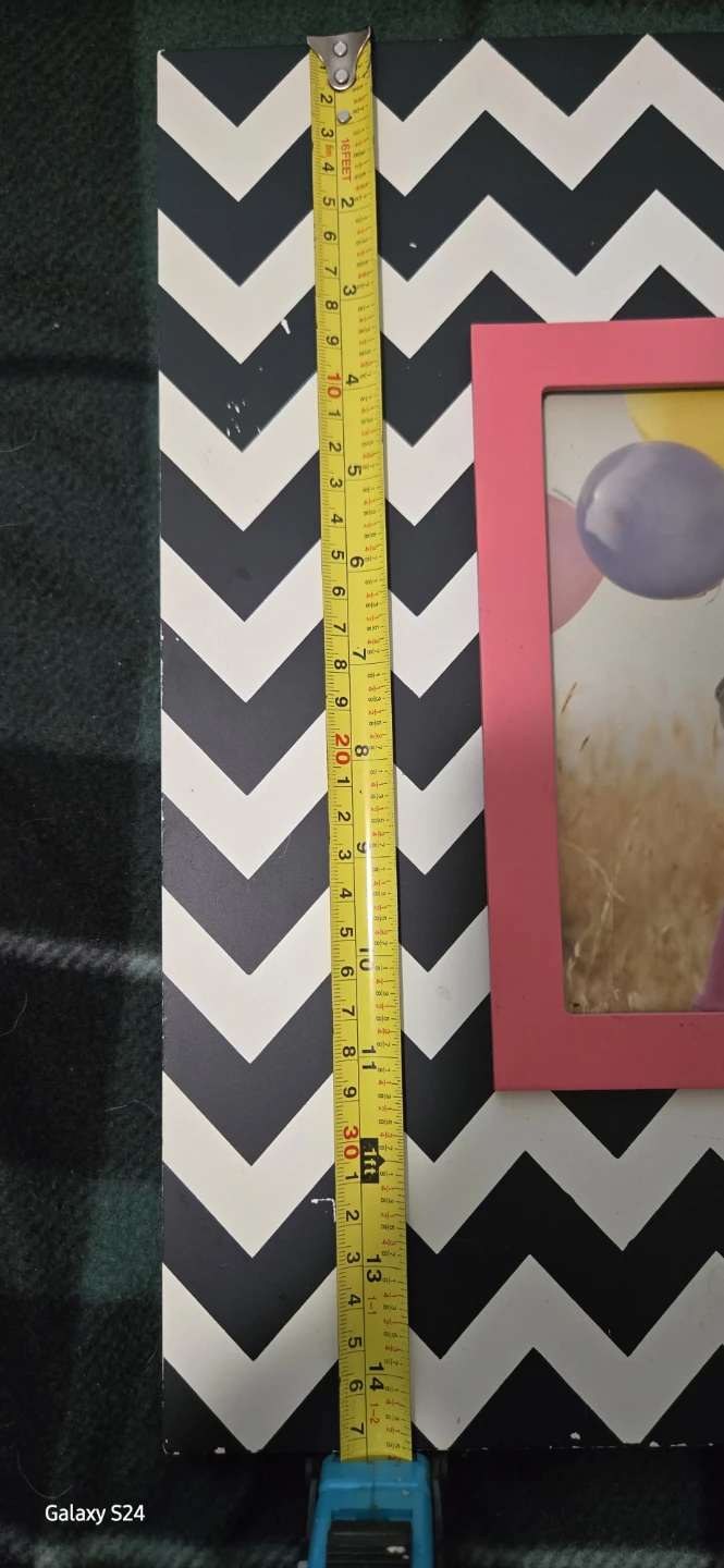 Chevron Photo Frame with Pink Accent - photo 2