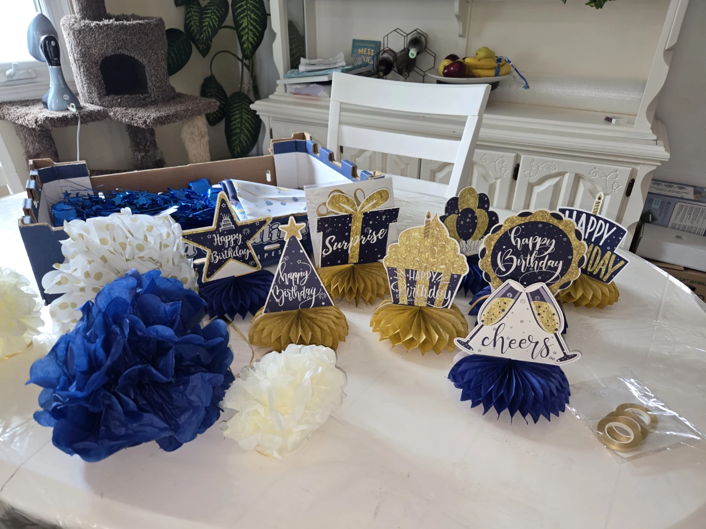 80th Birthday Party Decor Set - Balloons, Banner, Cake Toppers