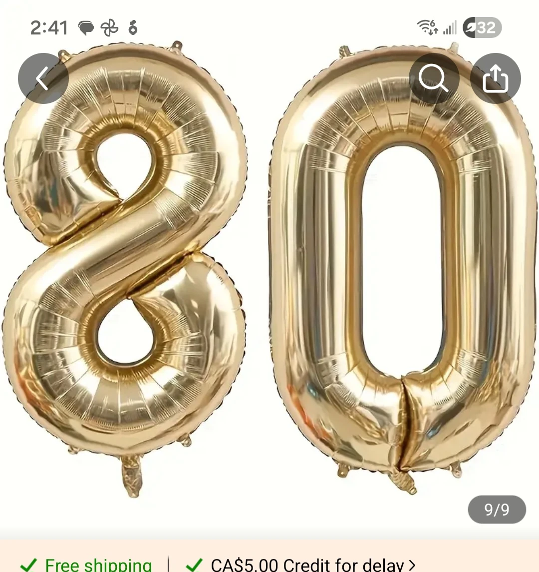 80th Birthday Party Decor Set - Balloons, Banner, Cake Toppers - photo 5