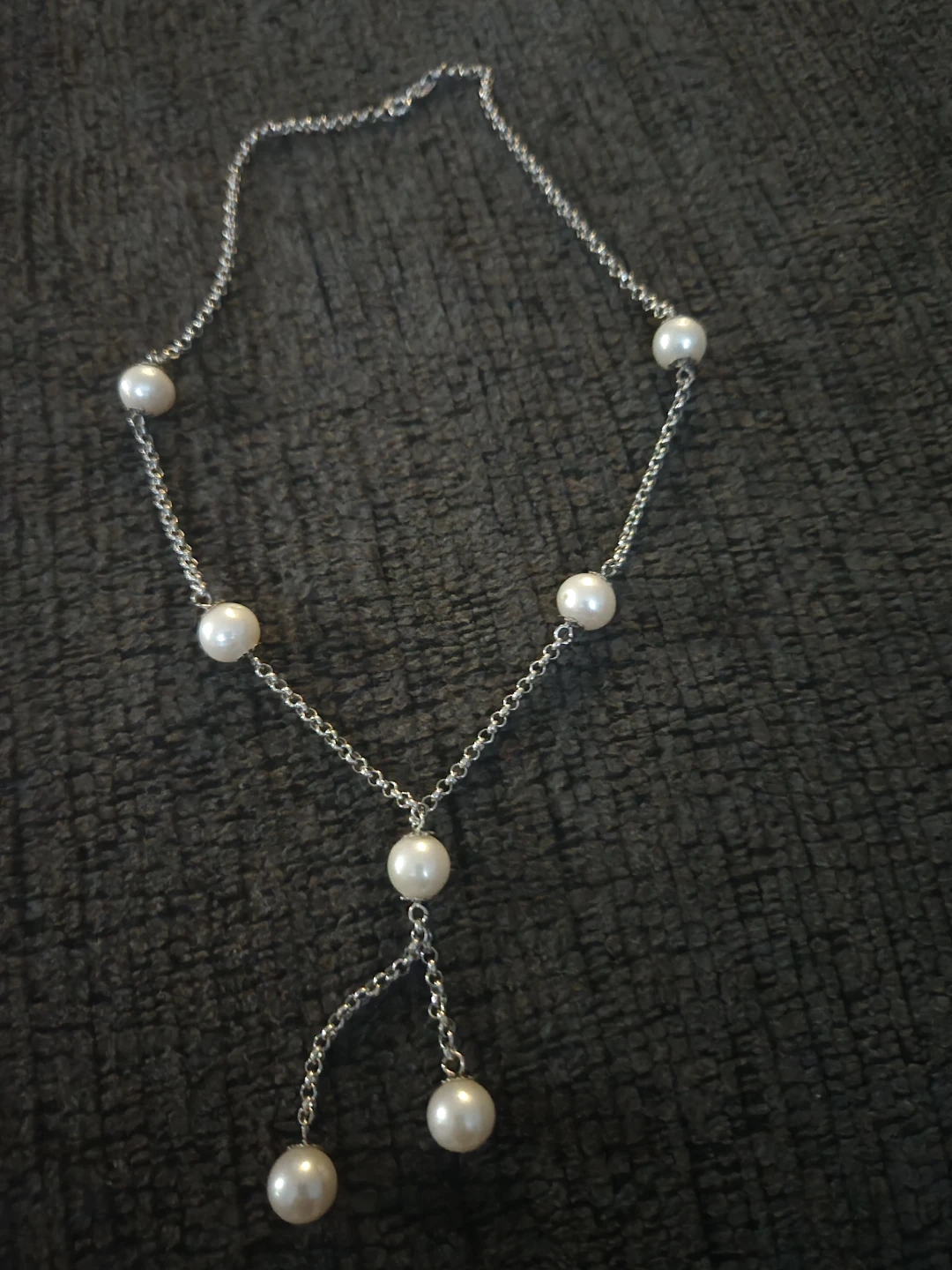 white gold Pearl Necklace 18k   11gramms