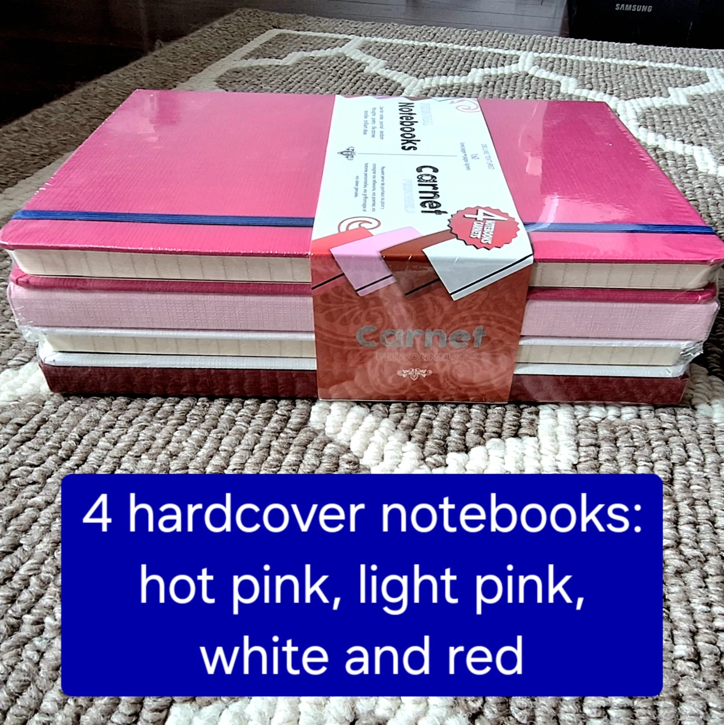 Notebooks - NEW set of 4 pink hardcover notebooks - photo 3