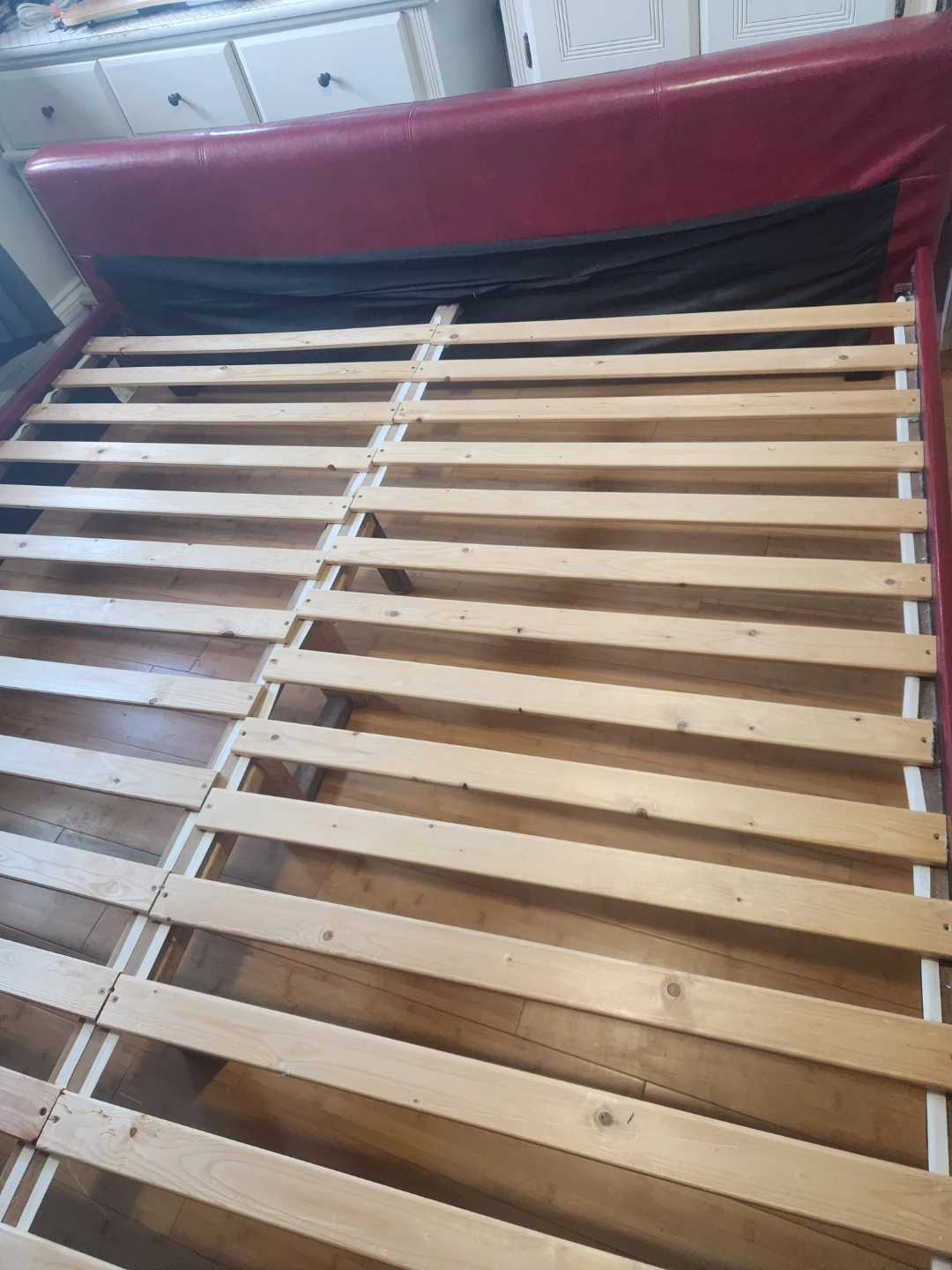 Red Faux Leather Bed Frame king size bed