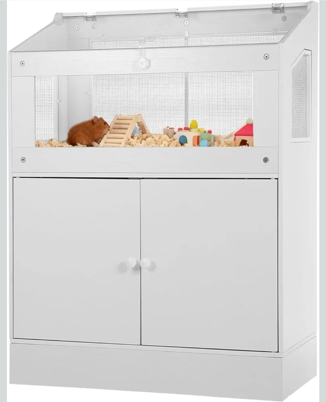 Small Pet Cage with Storage Cabinet