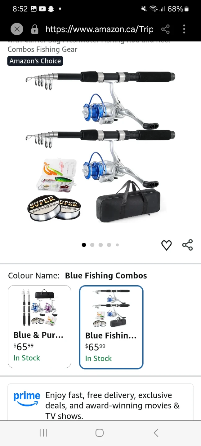LOZIBMARY Fishing Rod and Reel Combo with Case - Blue - photo 2
