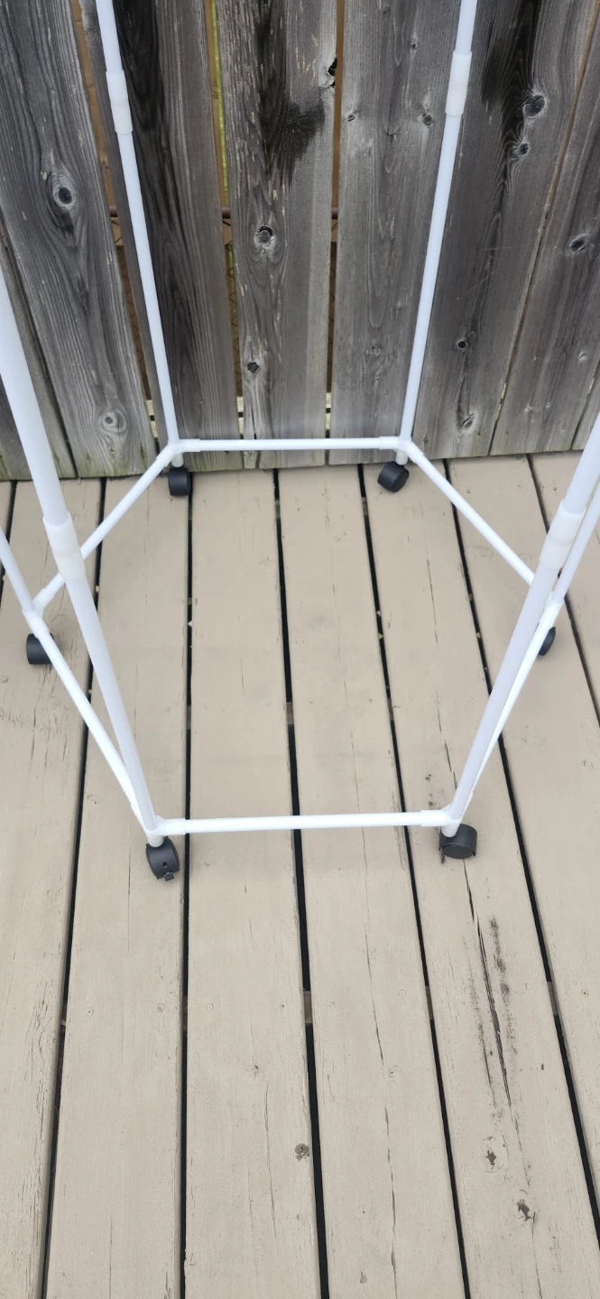 White Hexagonal Drying Rack with Wheels - photo 4