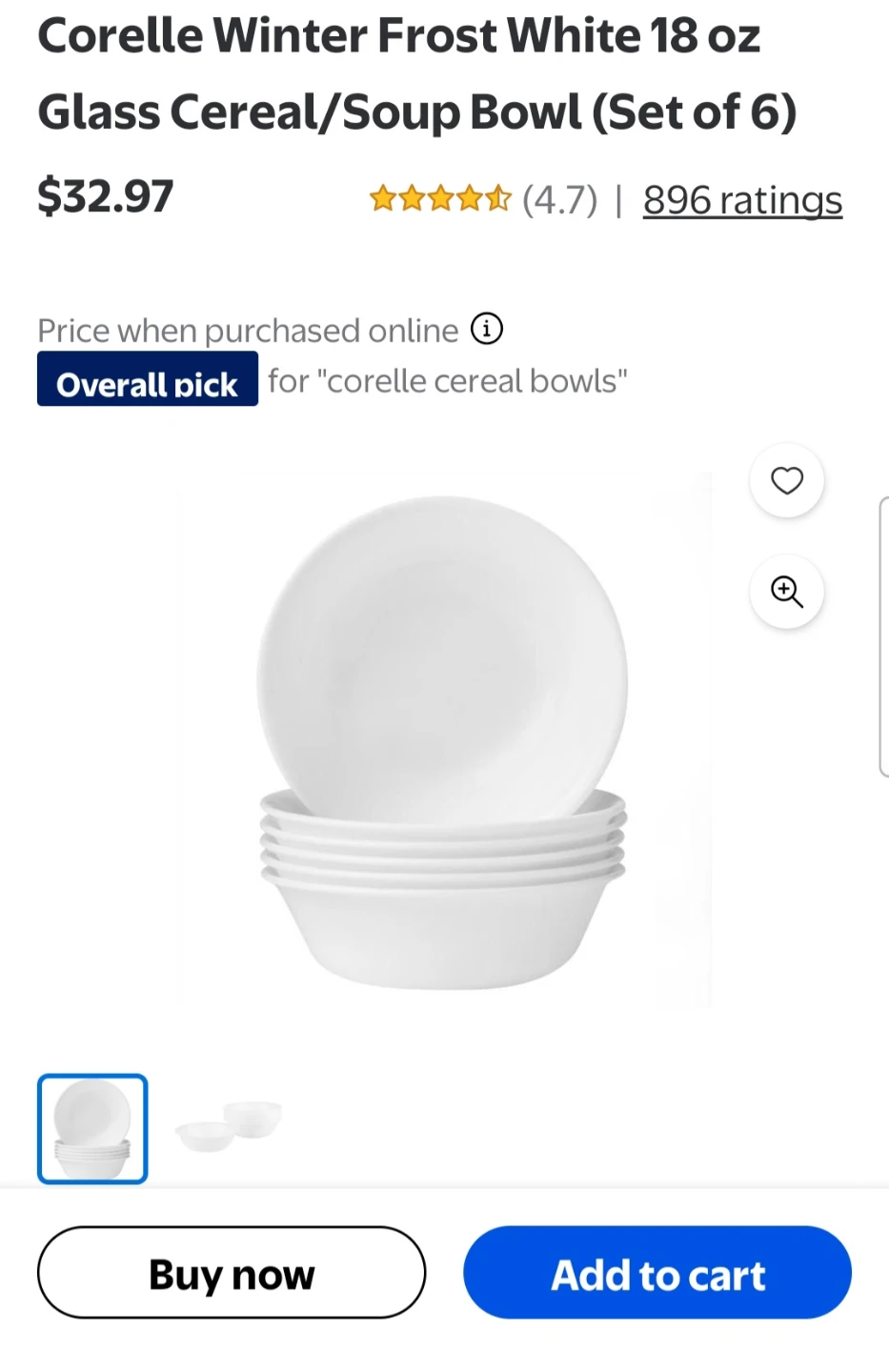 4 ea Corelle Winter Frost White 18 oz Glass Cereal/Soup Bowl