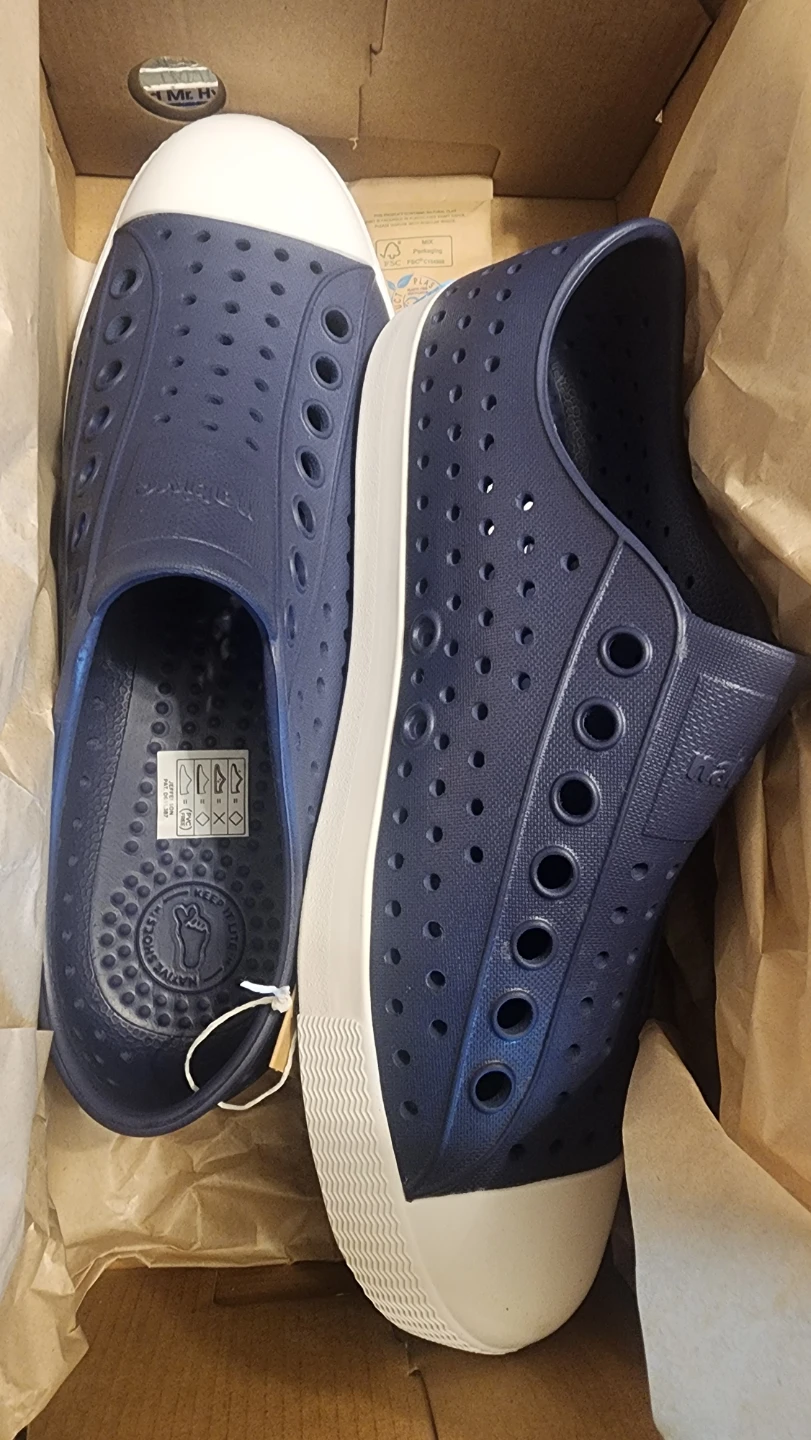 Native Shoes Jefferson Regatta Blue Shell White - Size 5 M , W 7