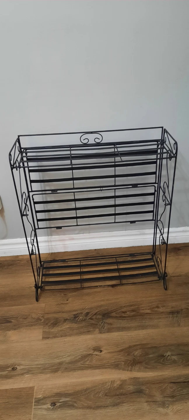 Black Metal 3-Tier Wire Shelf Stand - photo 3